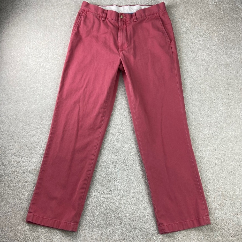 Polo Ralph Lauren Chinos Mens 33x28.5 Red Pink Classic Fit Cotton Twill Pants